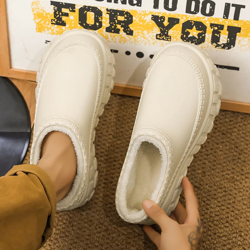 Couples Plush Cotton Slippers | Cozy Winter Indoor Shoes