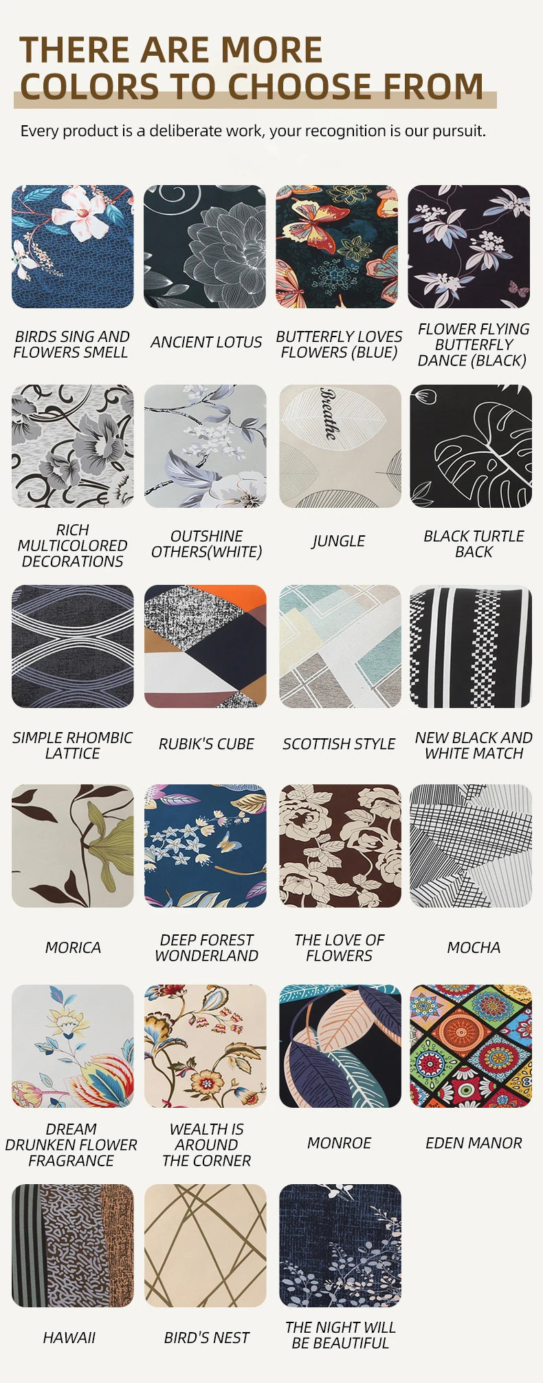 Printed Recliner Cover with Pockets | 4-Piece Furniture Protector
