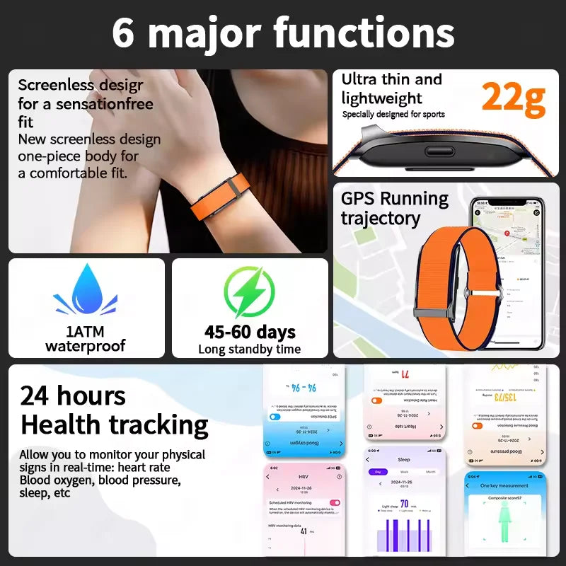 No Screen Smart Watch | Waterproof Fitness Tracker for All
