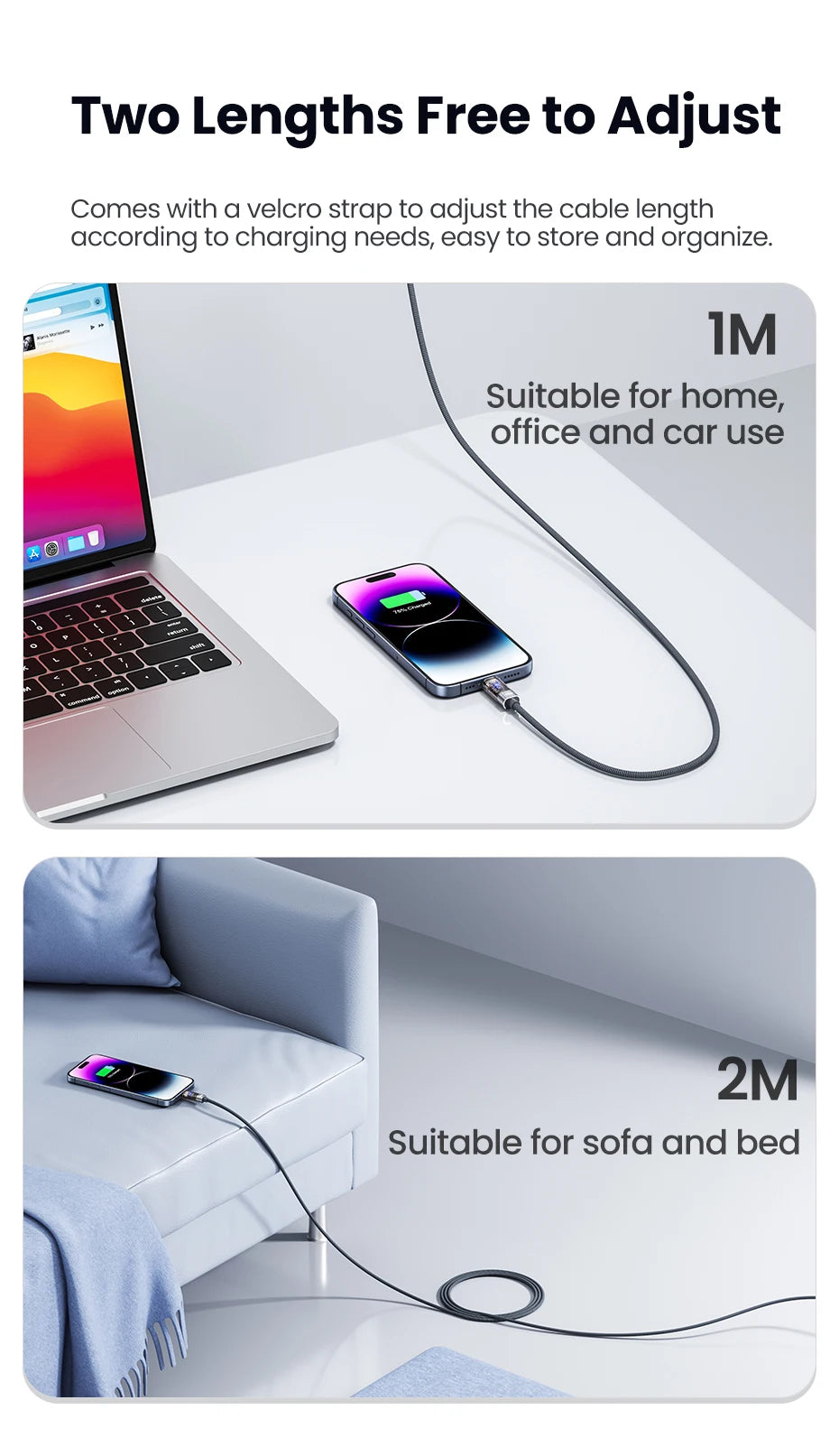 100W USB-C to USB-C Cable | Fast Charging & Data Transfer