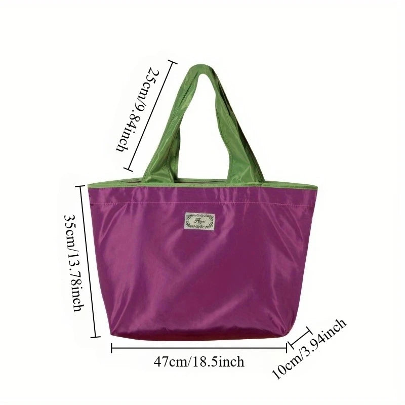 Foldable Large-Capacity Tote Bag | Stylish Grocery and Travel Companion