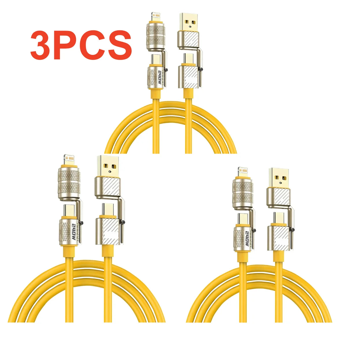4-in-1 Fast Charging Data Cable - Type-C to Type-C Connection
