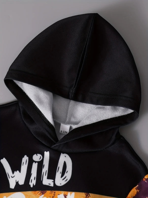 Boys Color Block Hoodie Set | Trendy Autumn/Winter Outfit