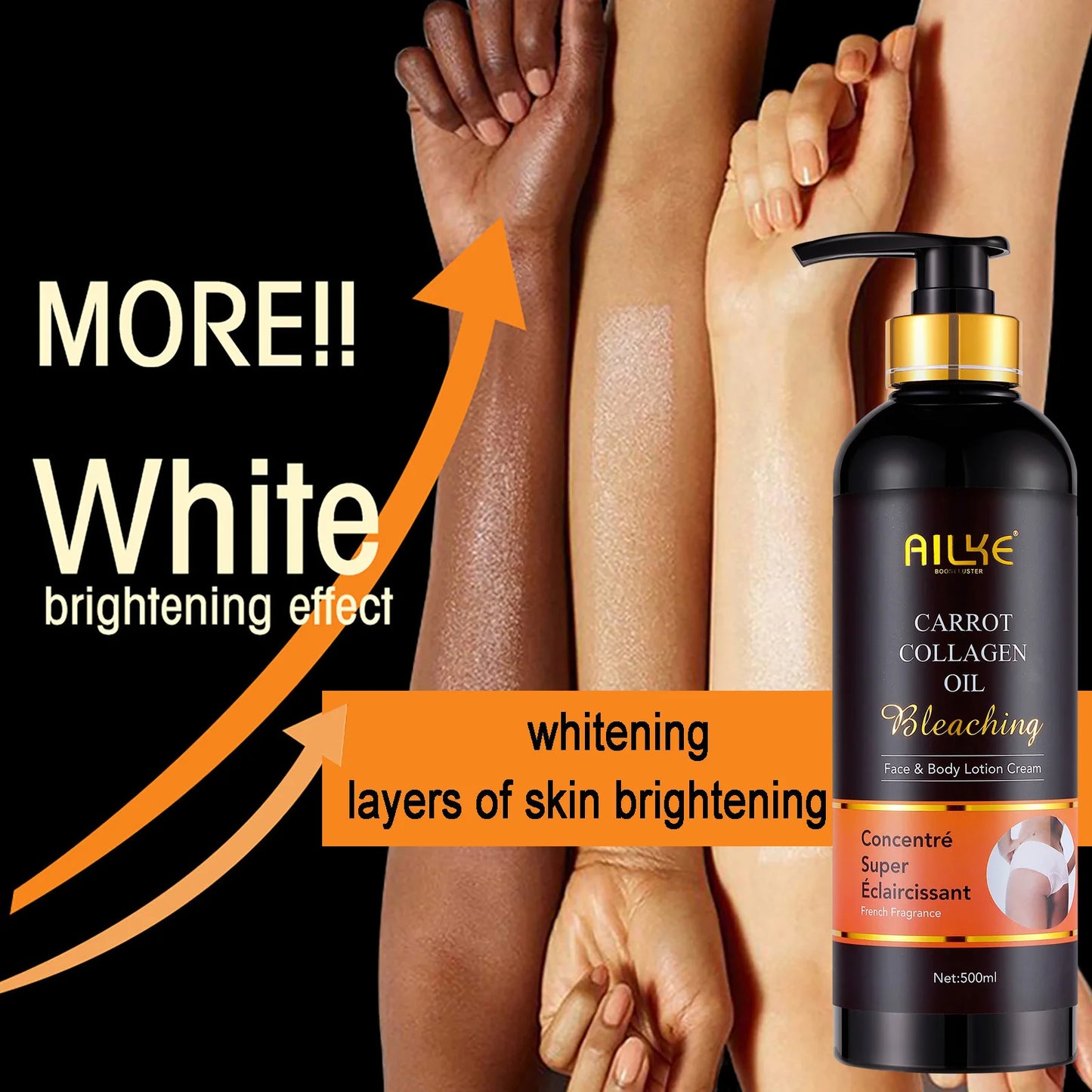 Whitening Body Lotion for Dark Spots | Collagen & Carrot Oil