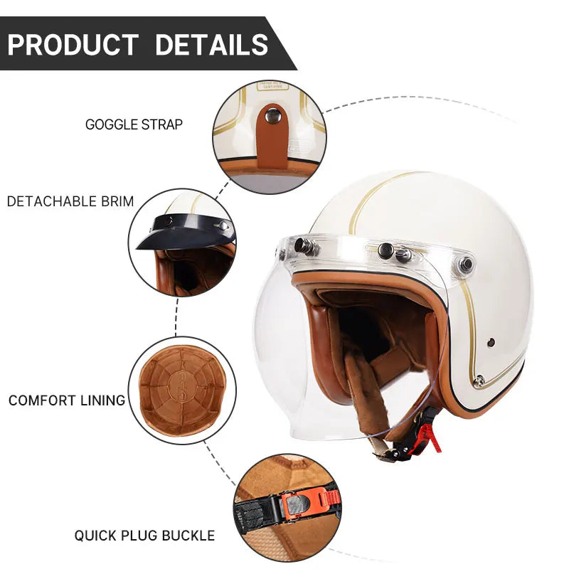 Budget 3/4 Open Face Motorcycle Helmet | DOT Certified Safety Gear