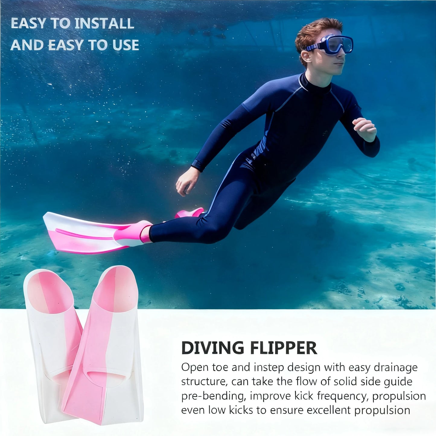 Silicone Snorkelling Fins for Comfortable Indoor & Outdoor Training