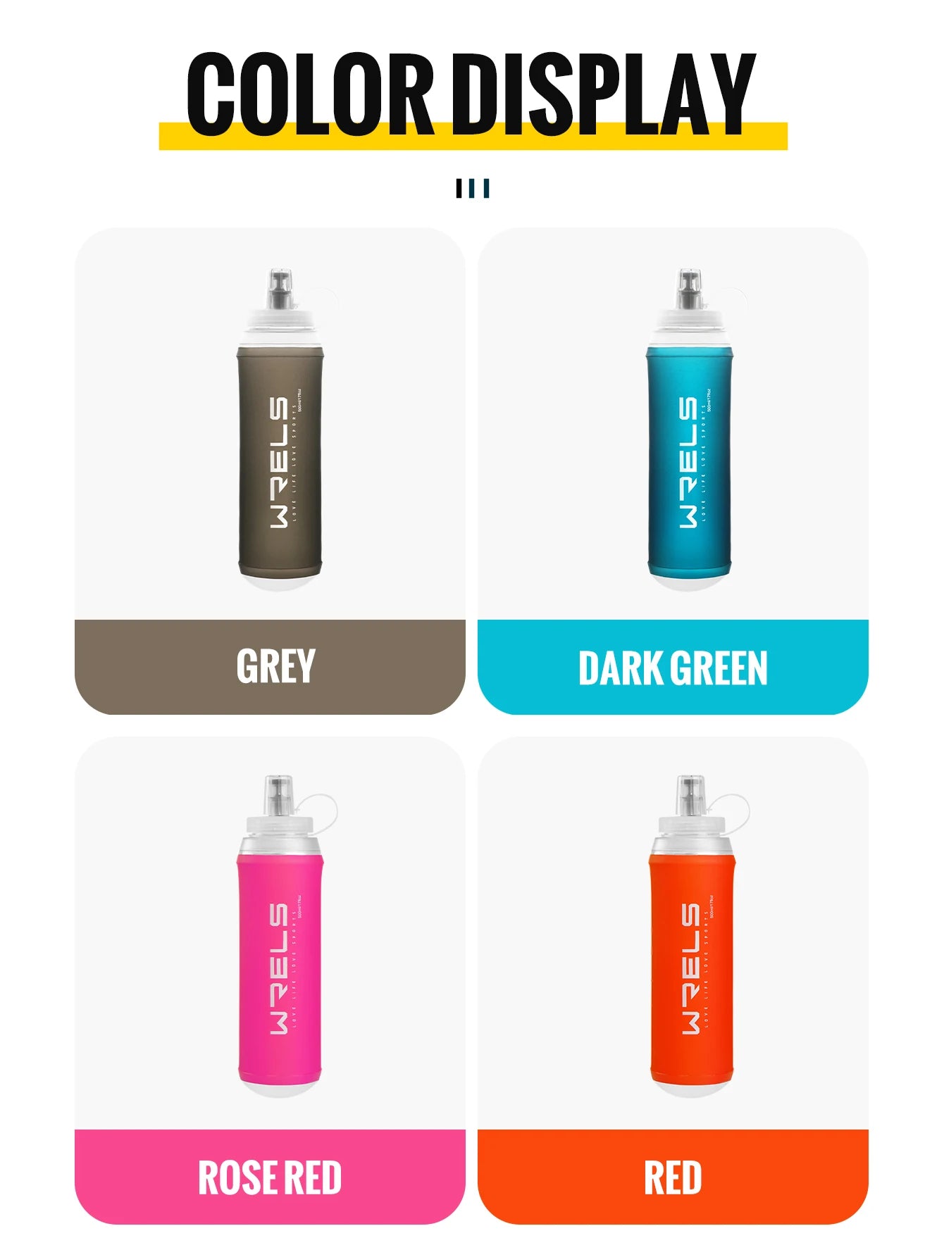 500ML Collapsible Sports Water Bottle | BPA-Free Soft Flask