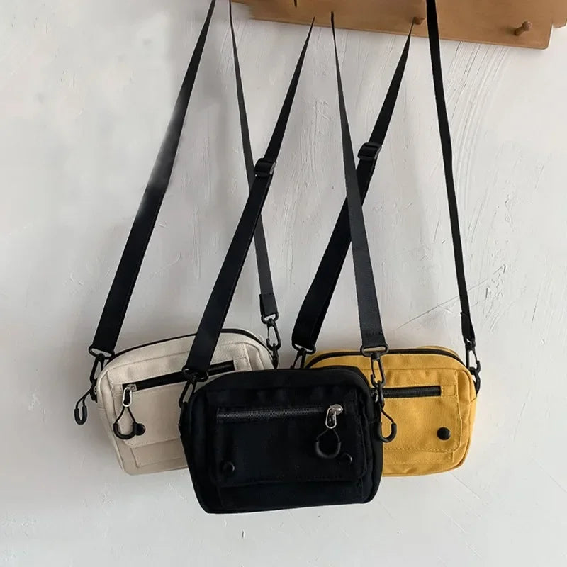 Korean Mini Canvas Crossbody Bag | Versatile Women's Handbag
