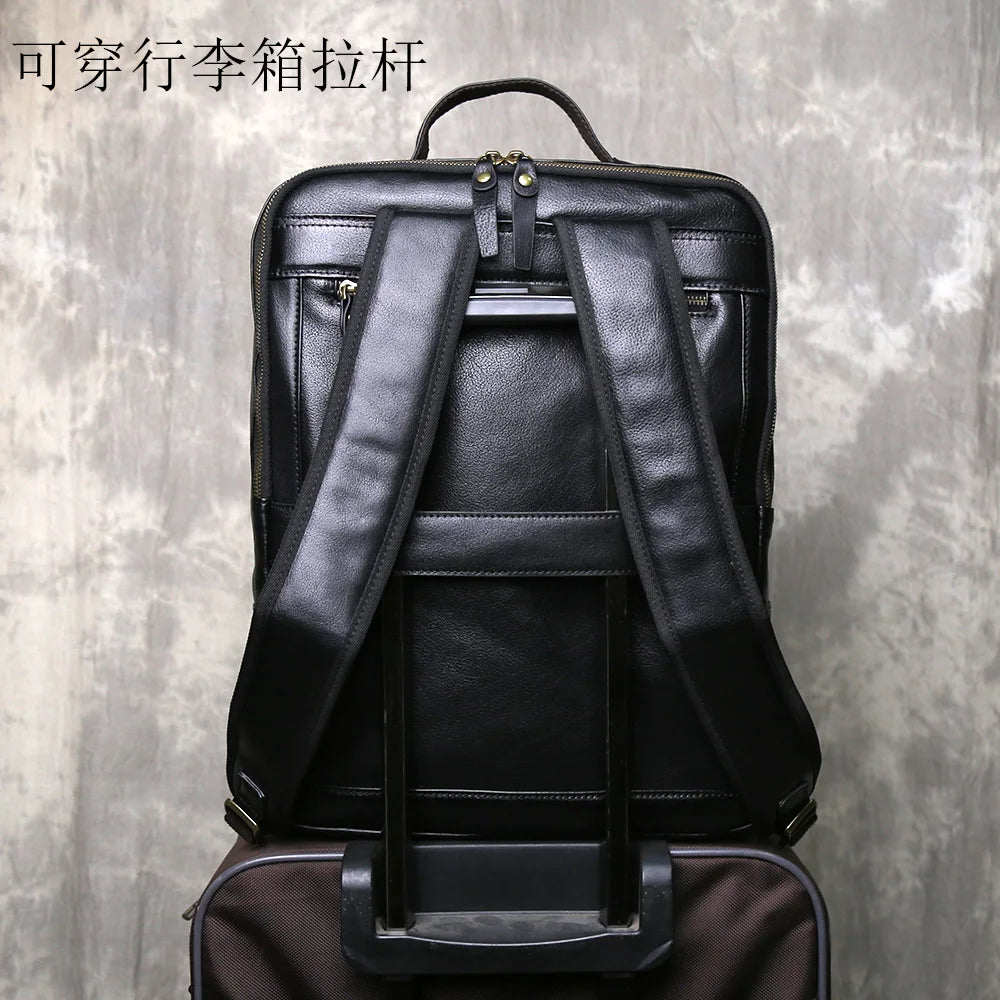 Vintage Leather Men's Backpack | Large Capacity Casual Laptop Bag