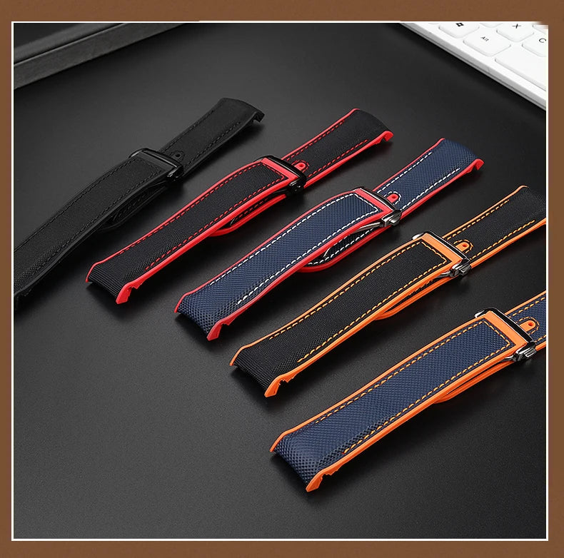 Versatile Nylon Rubber Watchband | Durable Comfort Strap