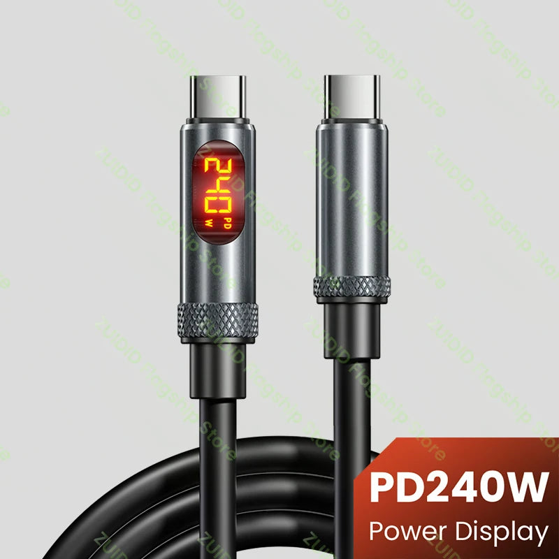 LED Display PD240W USB C to USB C Fast Charging Cable | 5A 2M