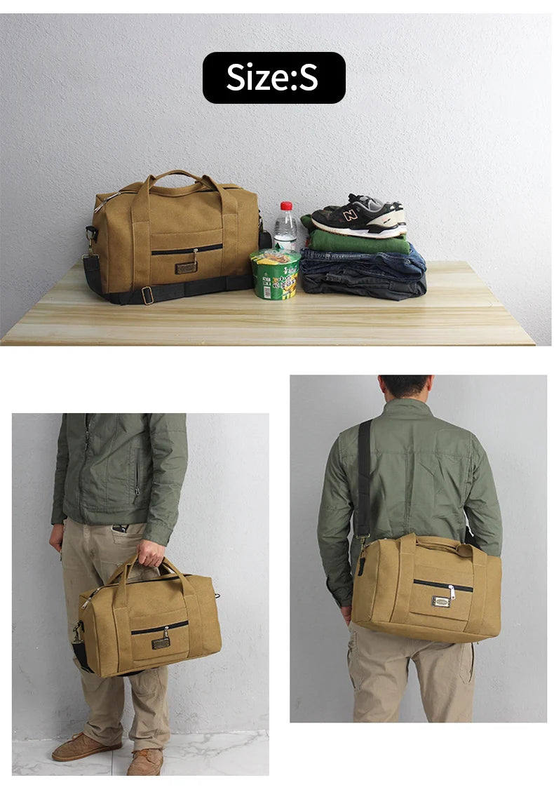 Unisex Soft Canvas Travel Duffle Bag | Large Capacity Tote