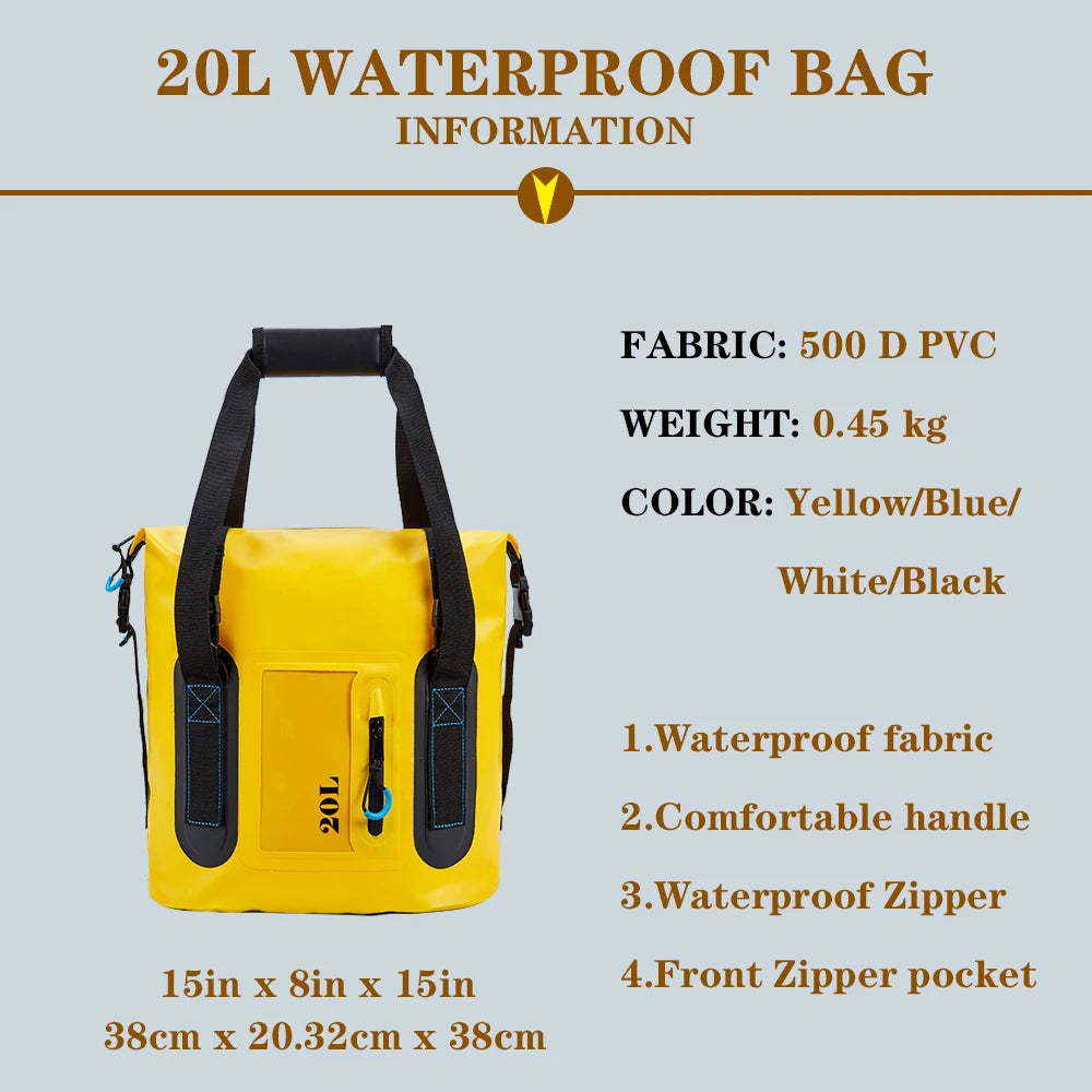20L Waterproof Bag | Lightweight & Durable for Water Sports