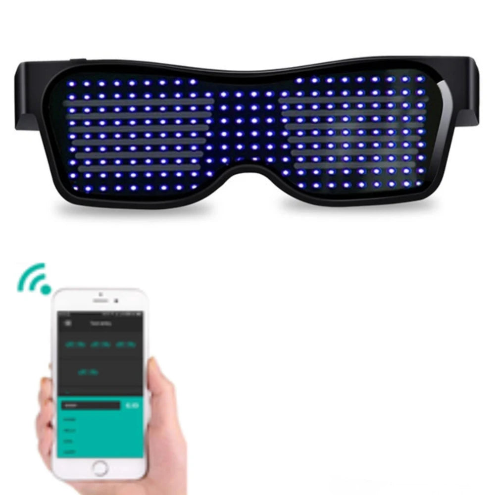 Bluetooth LED Glasses | Rechargeable Smart Glasses for Parties