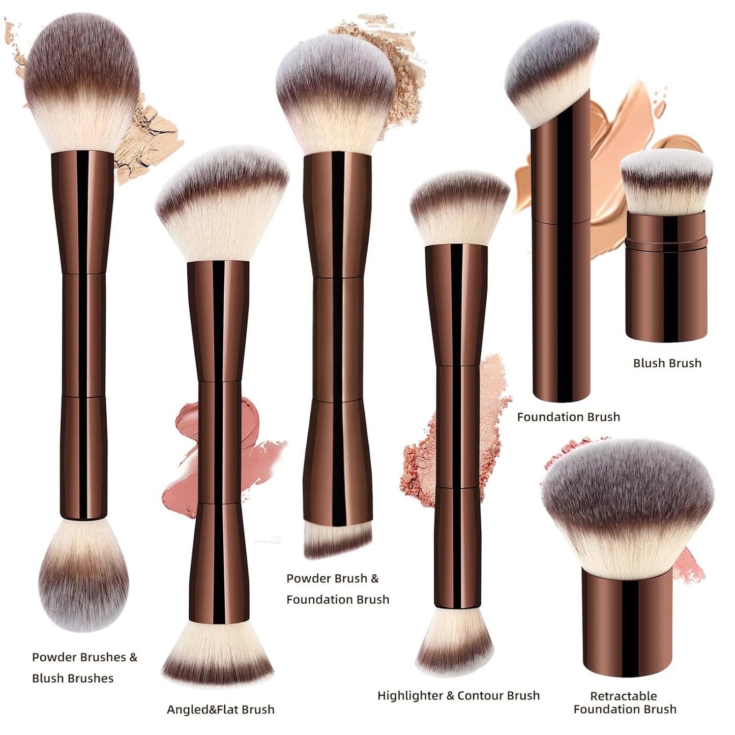 7pcs Double Sided Kabuki Makeup Brush Set | Flawless Finish