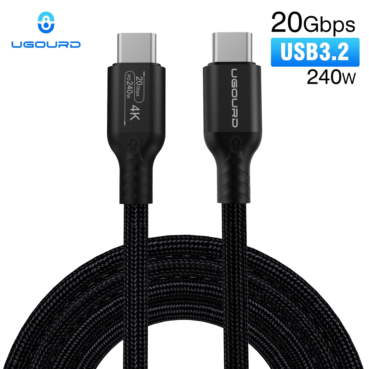 USB3.2 Gen2 Type C to Type C Cable | Fast 240W Charging Cord