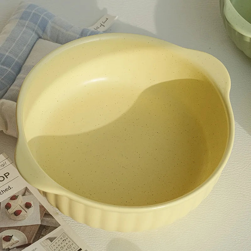 Double-Ear Ceramic Bowl | Safe for Oven, Microwave & Dishwasher