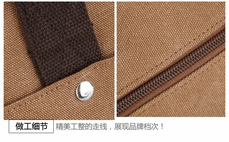 Large Capacity Casual Men's Canvas Travel Handbag | Lightweight Shoulder Bag