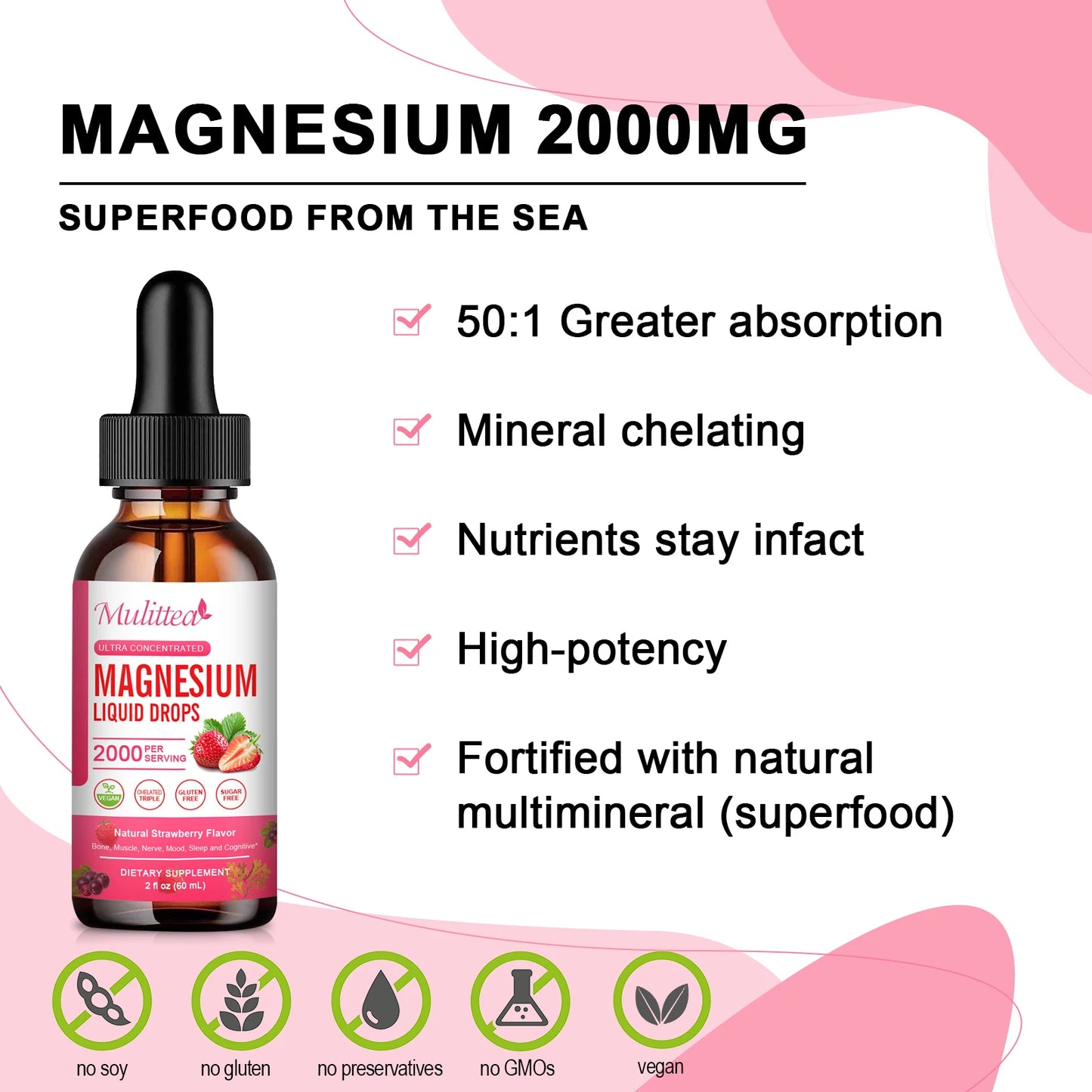 High Potency Liquid Magnesium Glycinate for Relaxation and Sleep