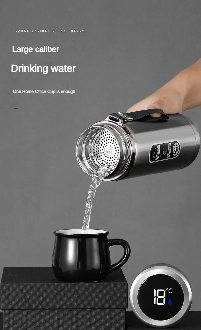 Stainless Steel Vacuum Flask with LED Temperature Display | 500ML-1L