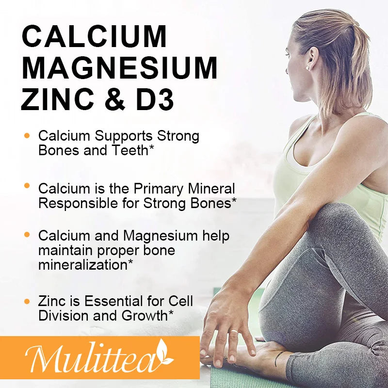 Calcium Magnesium Zinc Vitamin D3 Capsules for Bone & Immune Support