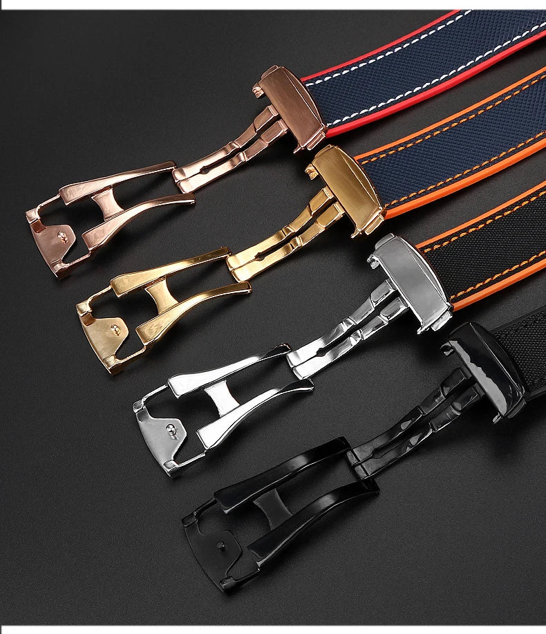 Versatile Nylon Rubber Watchband | Durable Comfort Strap