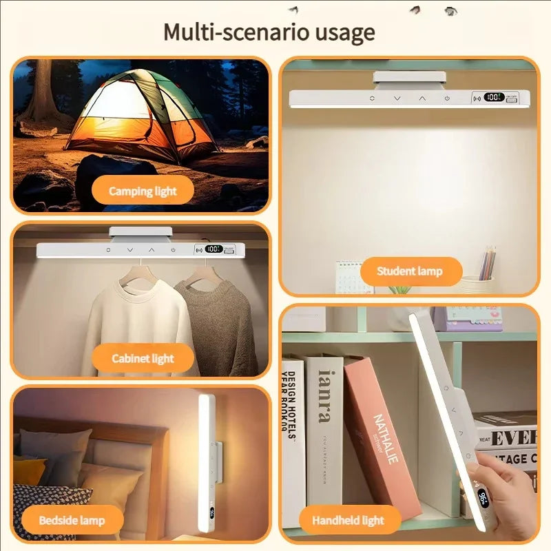 Lámpara de mesa táctil recargable | Luz de escritorio magnética versátil