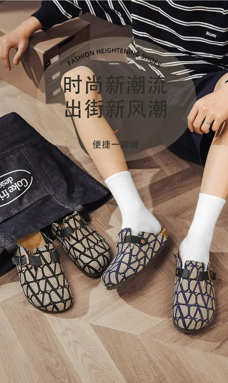 Four Seasons Classic Cork Closed Toe Shoes Versatile Soft Sole Unisex Outdoor Beach Casual Comfort Daily Slippers