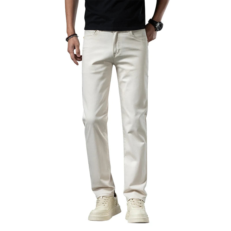 Men's Slim Casual Stretch Jeans | Smart Business Fashion Trousers