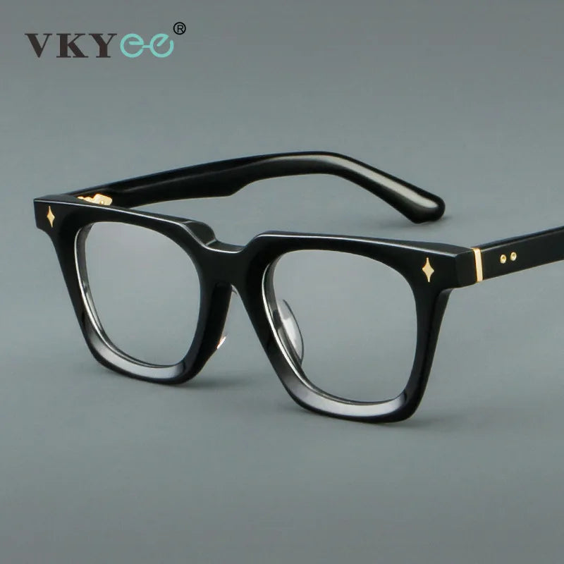 Classic Retro Square Acetate Anti-Blue Light Reading Glasses 2026