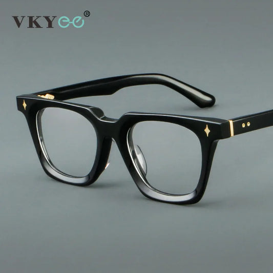 Classic Retro Square Acetate Anti-Blue Light Reading Glasses 2026