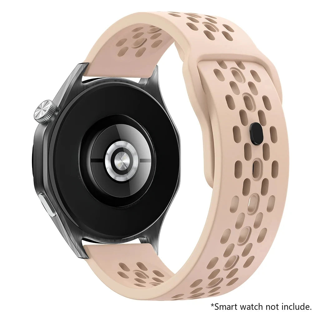 Breathable Sports Silicone Watch Strap - Replacement Bands for Smartwatches