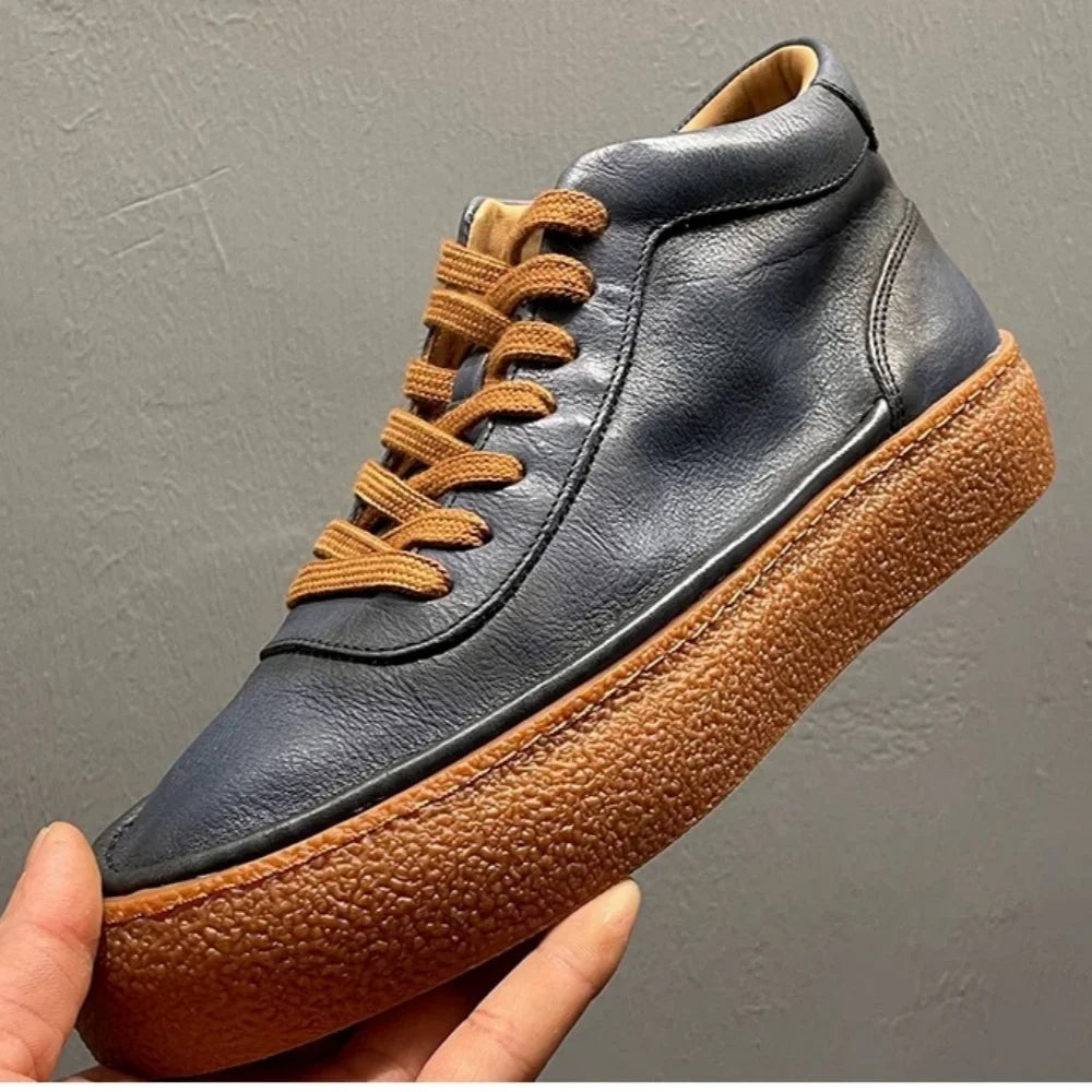 Comfortable High Top Green Boots for Men | Autumn Winter Footwear