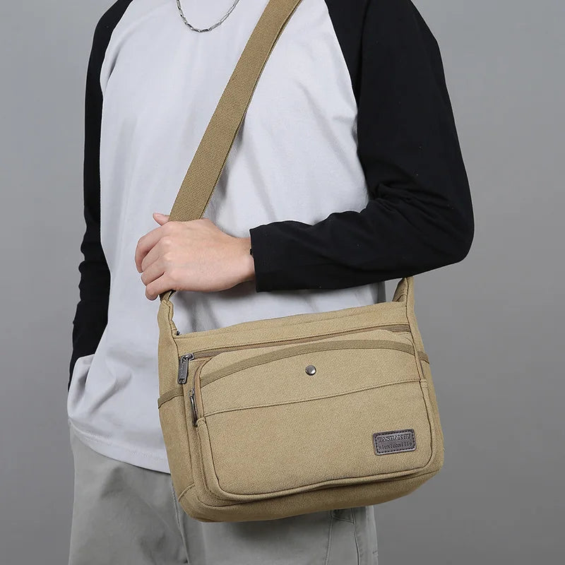 Bolsos de Lona Casuales para Hombres | Bandolera Cruzada Versátil