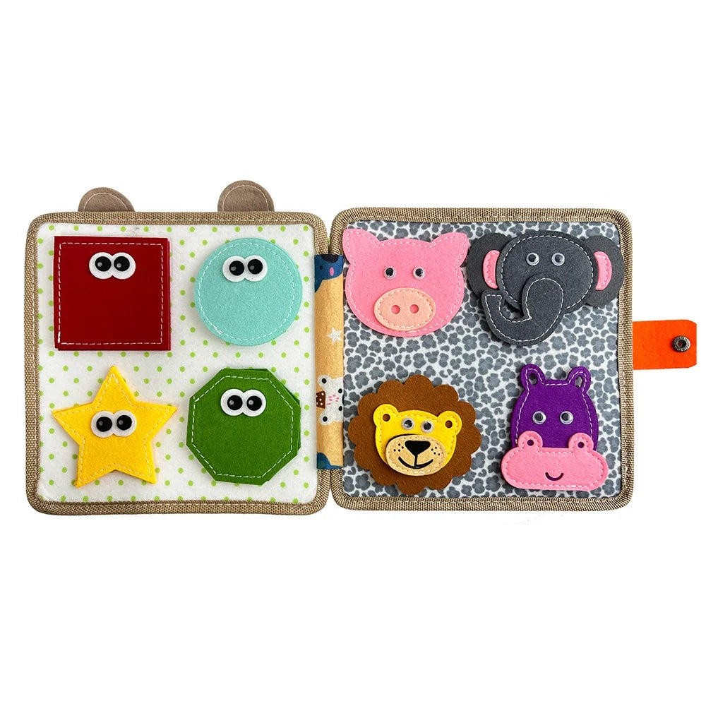 Montessori Giraffe Busy Board | 3D Felt Learning Toy for Kids
