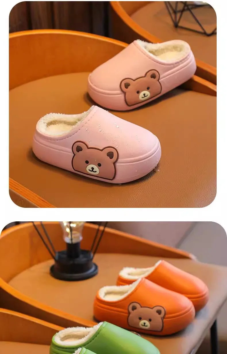 Children's Waterproof Anti-Slip Cotton Slippers | Cozy Winter Footwear
