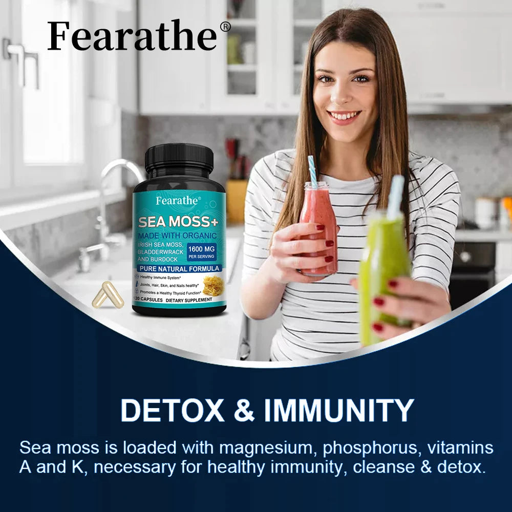 Organic Sea Moss Capsules | Anti-Aging, Immunity Booster & Detox