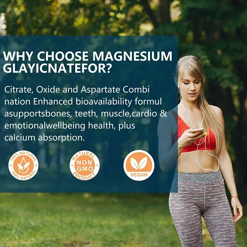 Magnesium Glycinate - Mood, Sleep, Muscle, Heart Health Support