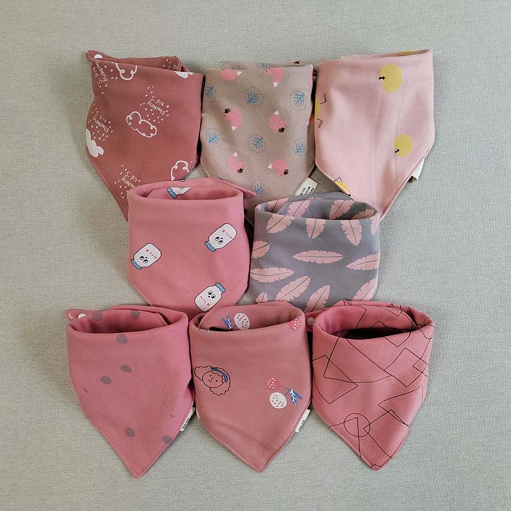 8-Pack Baby Bibs | Soft Cotton Triangle Burp Cloths for Infants