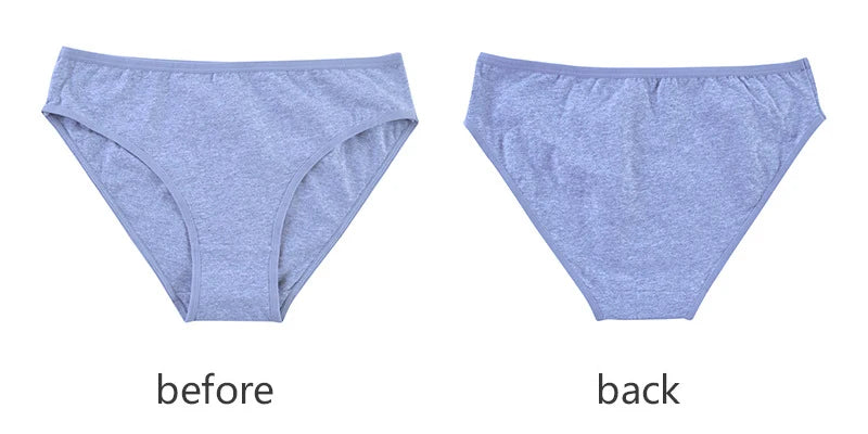6pcs Women's Soft Cotton Middle-Waisted Briefs | Comfortable Underwear