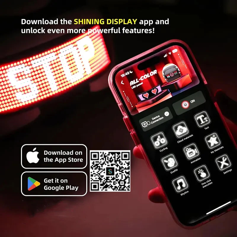 Universal LED Helmet Display | Enhance Motorcycle Safety