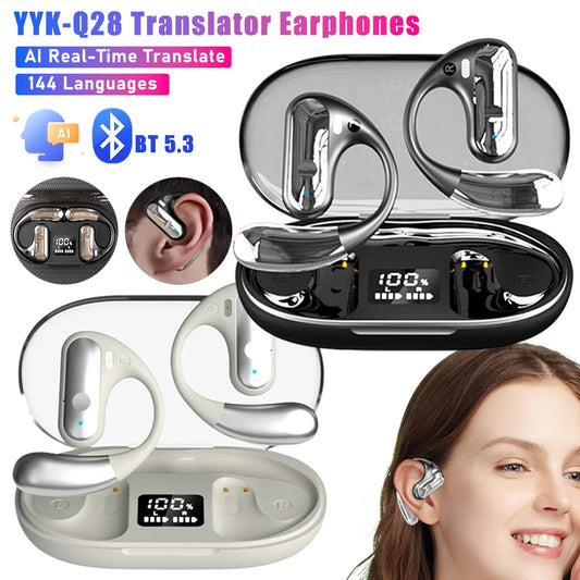 Wireless AI Earphone Translator | Real-Time 144 Languages Earbuds