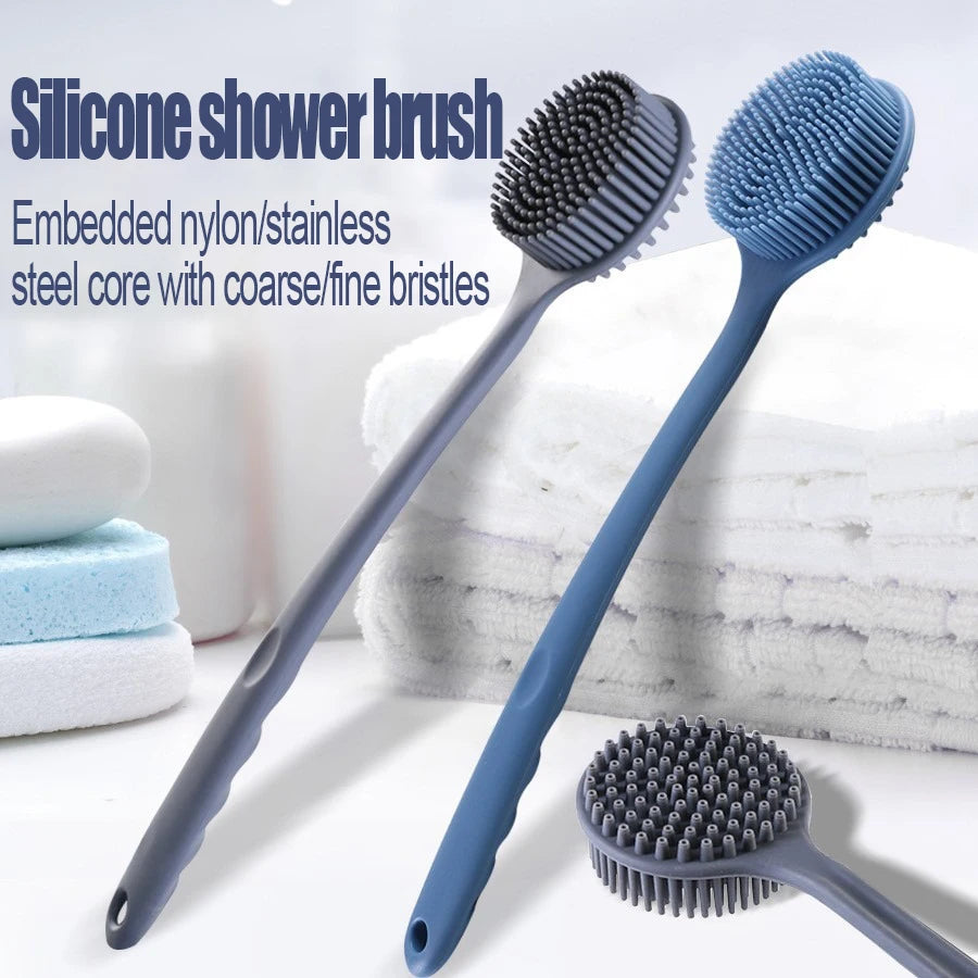 Silicone Shower Brush | Exfoliating Back Bath Brush for Smooth Skin