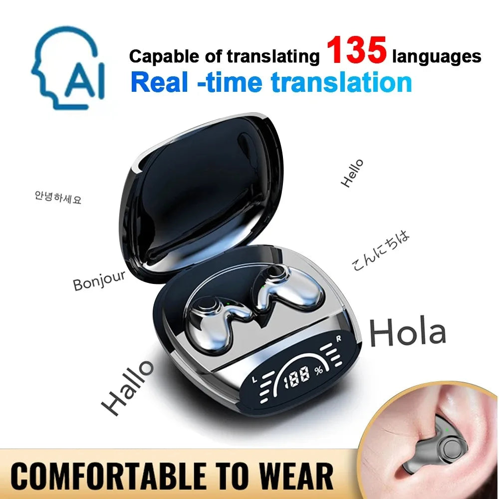 Bluetooth 5.3 AI Translation Earphones | HiFi Noise Reduction Headphones