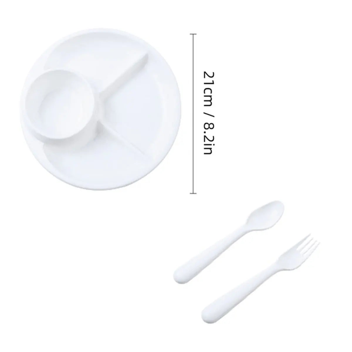 Round Divided Salad Plates | Reusable Dinner Dishes for Kids