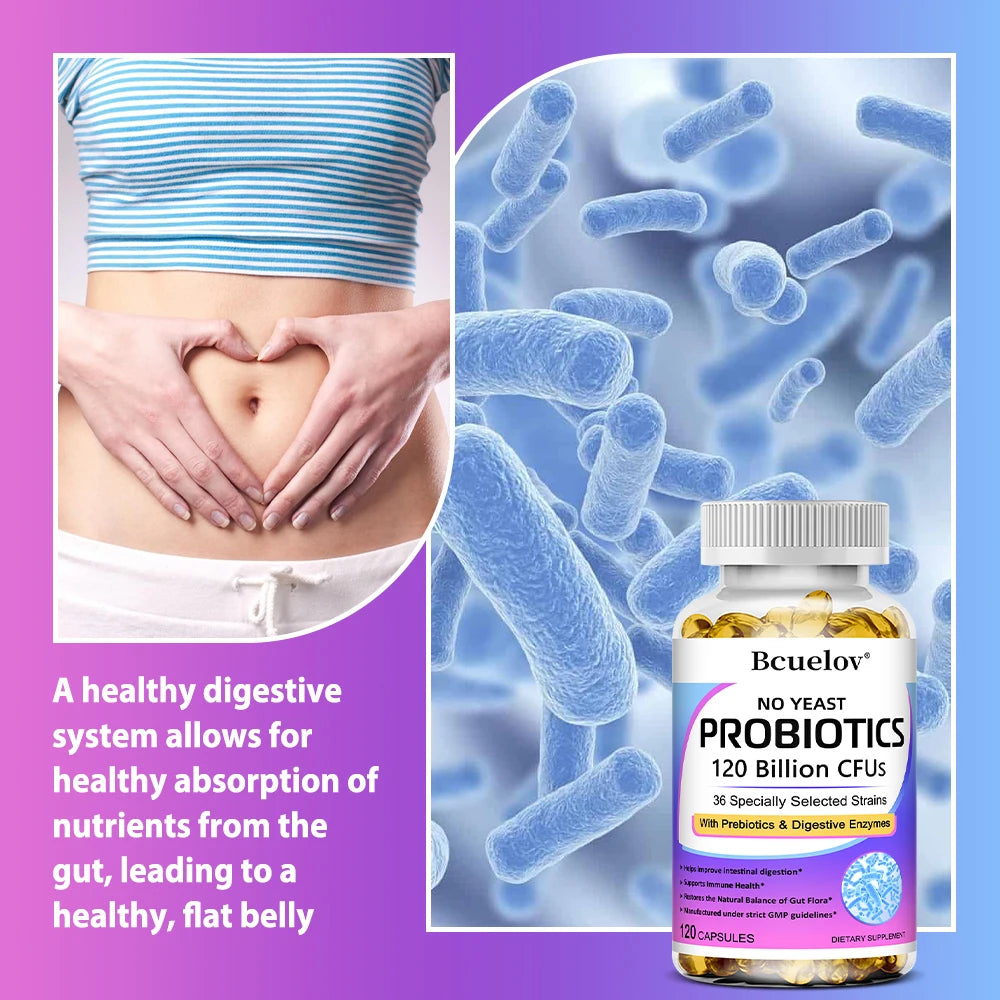 Probiotics 120 Billion CFU with Prebiotics & Digestive Enzymes