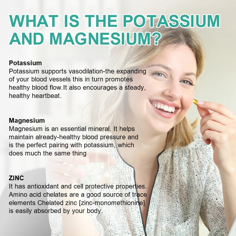 Potassium Magnesium Zinc Capsules | Bone & Heart Health Support