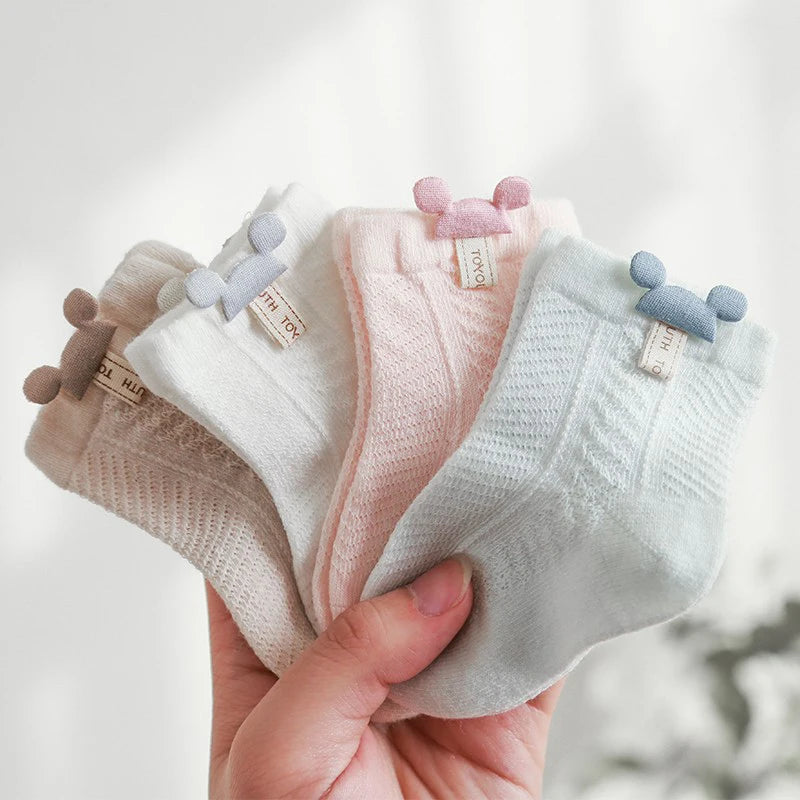Cute Newborn Baby Summer Socks | Breathable Mid Tube Design