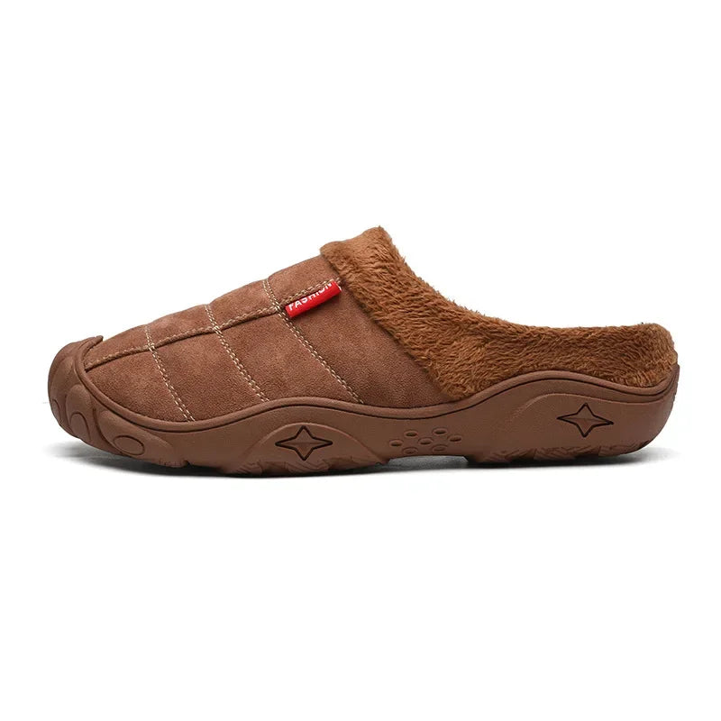 Men's Faux Suede Plush Slippers | Cozy Winter Indoor House Shoes
