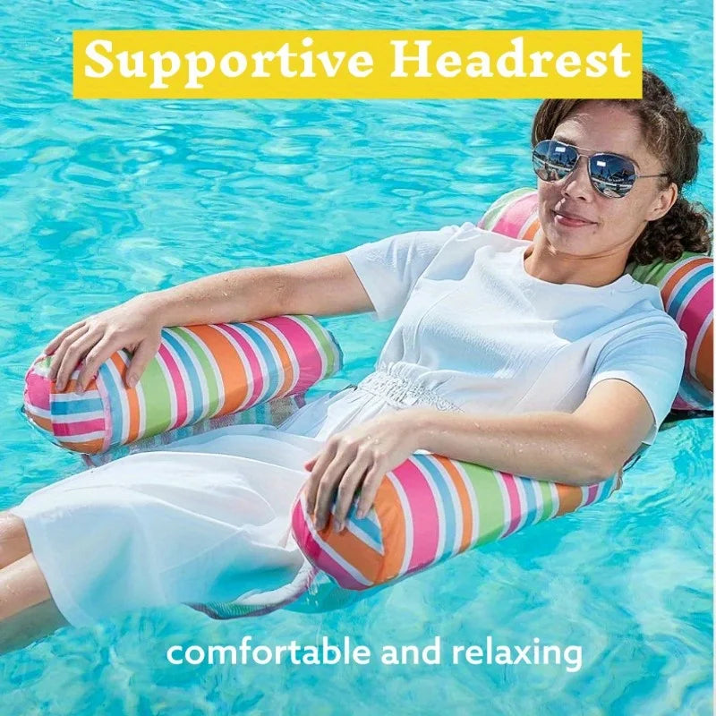 3 Pack Inflatable Pool Float Loungers | Heavy-Duty Hammock Chairs